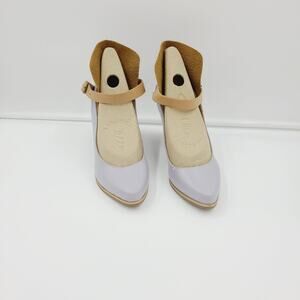 Juti Retro Chunky Block Heels Pump Buckle Pointy Toe Ankle Strap Shoes, Size 36